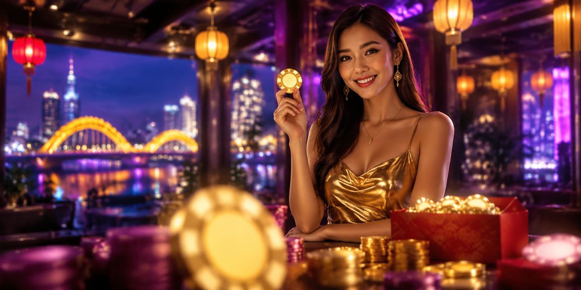 Hình ảnh đèn lồng và phong bao lì xì đỏ tại Đà Nẵng tượng trưng cho giải Jackpot